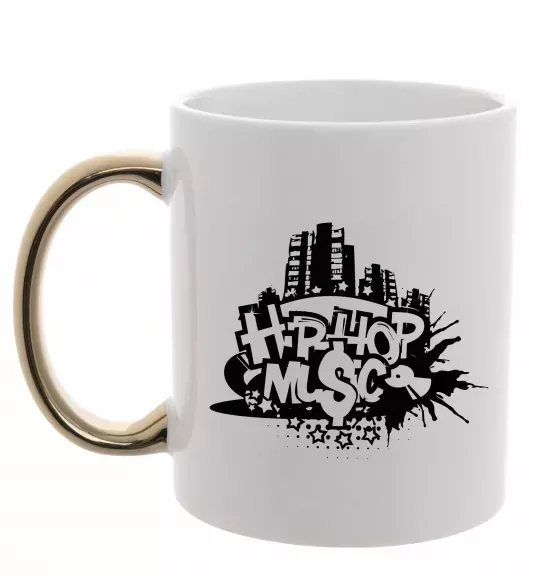 Чашка с цветной ручкой HIP HOP Золото фото