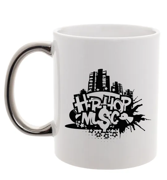 Чашка с цветной ручкой HIP HOP Серебро фото