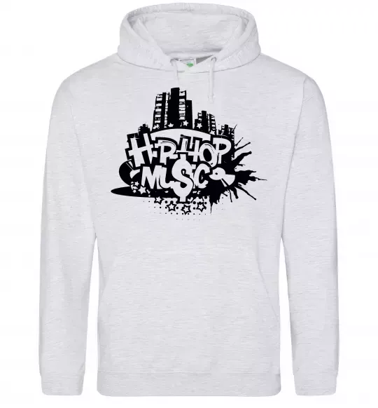 Женская толстовка (худи) HIP HOP Серый меланж фото