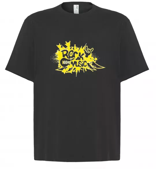 Футболка Оверсайз ROCK Music знак Чорний фото