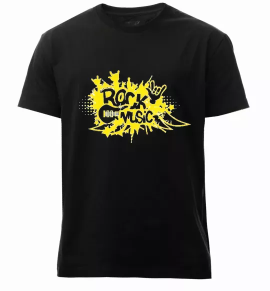 Мужская премиум футболка ROCK Music знак Черный фото