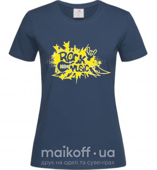 Женская футболка ROCK Music знак Темно-синий фото