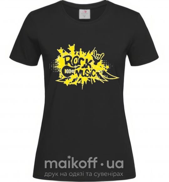 Жіноча футболка ROCK Music знак Чорний фото