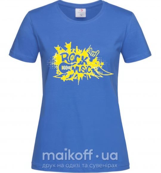 Женская футболка ROCK Music знак Ярко-синий фото