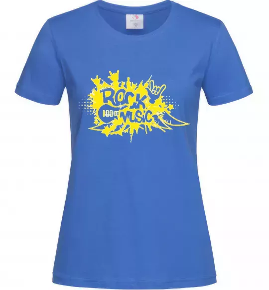 Женская футболка ROCK Music знак Ярко-синий фото