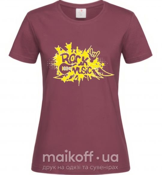 Жіноча футболка ROCK Music знак Бордовий фото