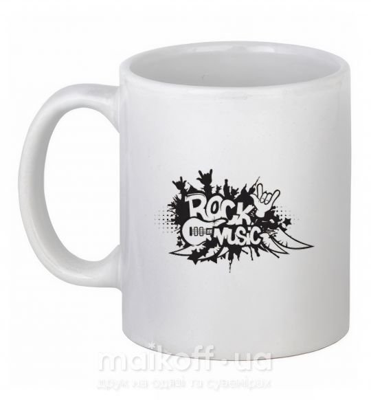 Чашка керамическая ROCK Music знак Белый фото