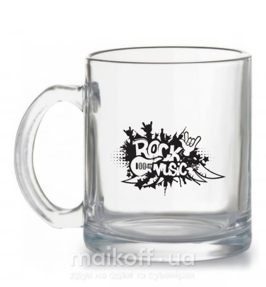 Чашка стеклянная ROCK Music знак Прозрачный фото