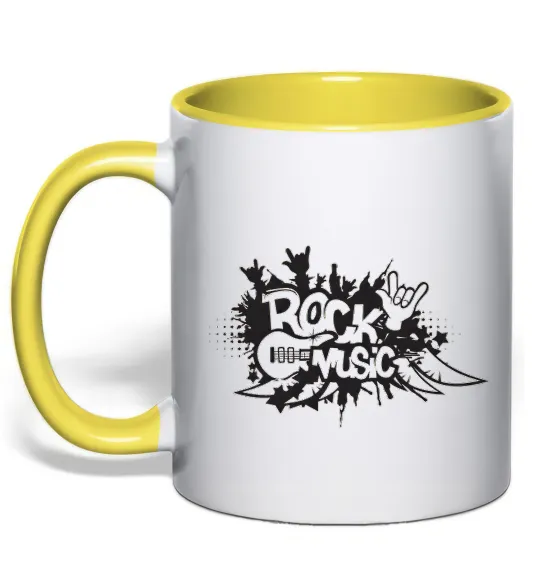 Чашка з кольоровою ручкою ROCK Music знак Лимонний фото