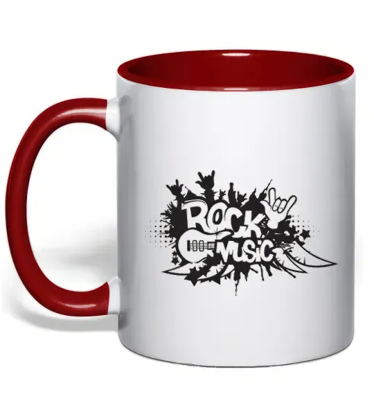 Чашка с цветной ручкой ROCK Music знак Красный фото