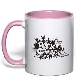 Чашка с цветной ручкой ROCK Music знак