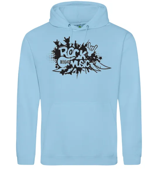 Чоловіча толстовка (худі) ROCK Music знак Блакитний фото