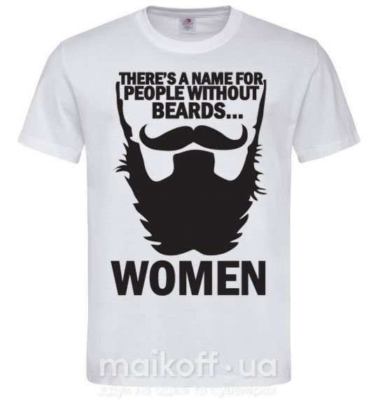 Мужская футболка NAME FOR PEOPLE WITHOUT BEARDS Белый фото