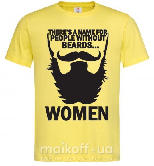 Мужская футболка NAME FOR PEOPLE WITHOUT BEARDS Лимонный фото