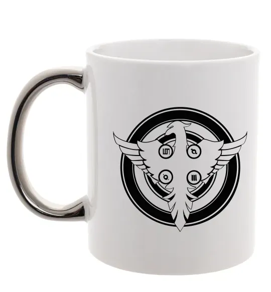 Чашка с цветной ручкой 30 SECONDS TO MARS Серебро фото