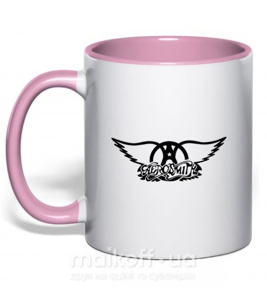 Чашка з кольоровою ручкою AEROSMITH Ніжно рожевий фото