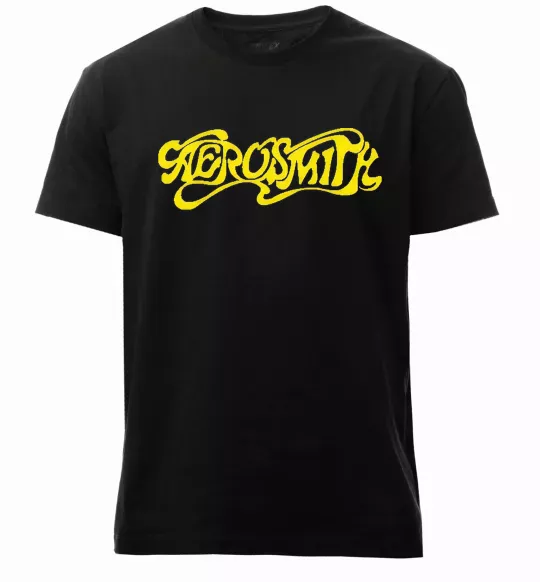 Мужская премиум футболка AEROSMITH YELLOW Черный фото