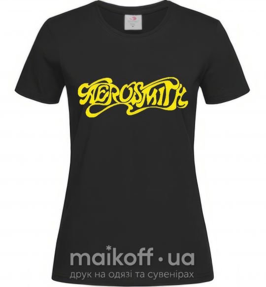 Женская футболка AEROSMITH YELLOW Черный фото