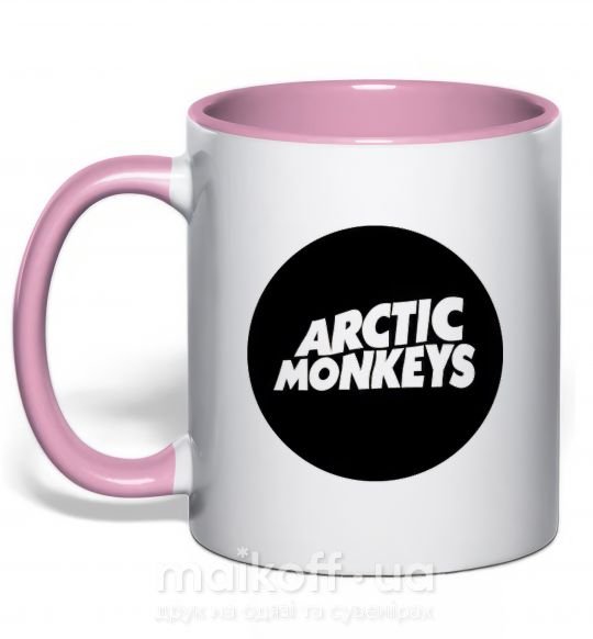 Чашка с цветной ручкой ARCTIC MONKEYS ROUND Нежно розовый фото