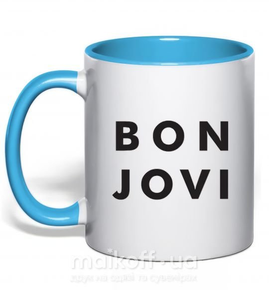 Чашка з кольоровою ручкою BON JOVI BOLD Блакитний фото