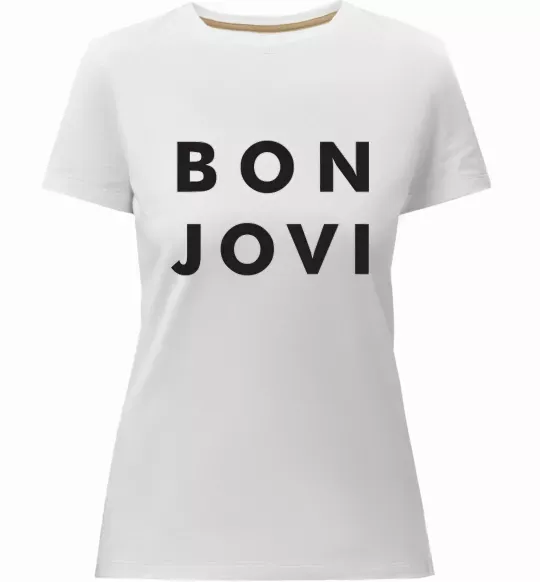 Женская премиум футболка BON JOVI BOLD Белый фото