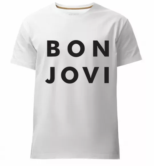 Чоловіча преміум футболка BON JOVI BOLD Білий фото