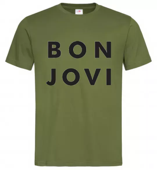 Мужская футболка BON JOVI BOLD Оливковый фото