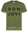 Мужская футболка BON JOVI BOLD Оливковый фото