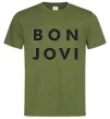 Мужская футболка BON JOVI BOLD Оливковый фото