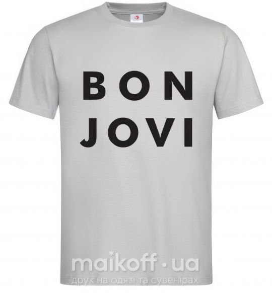 Мужская футболка BON JOVI BOLD Серый фото