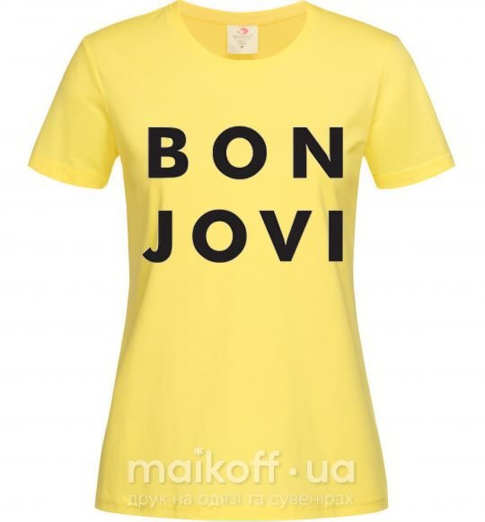 Жіноча футболка BON JOVI BOLD Лимонний фото