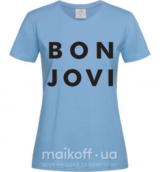 Жіноча футболка BON JOVI BOLD Блакитний фото