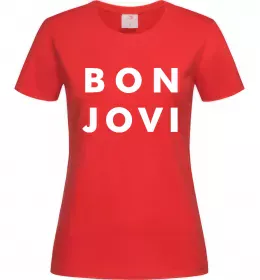 Женская футболка BON JOVI BOLD Красный фото