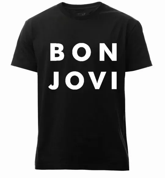 Чоловіча преміум футболка BON JOVI BOLD Чорний фото