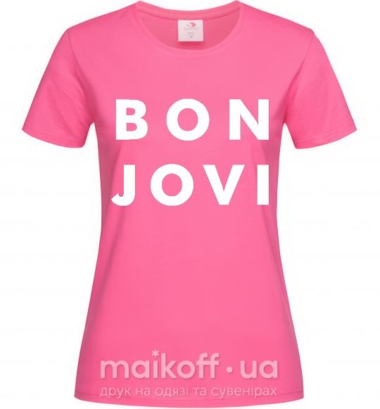 Жіноча футболка BON JOVI BOLD Яскраво-рожевий фото