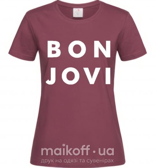 Жіноча футболка BON JOVI BOLD Бордовий фото