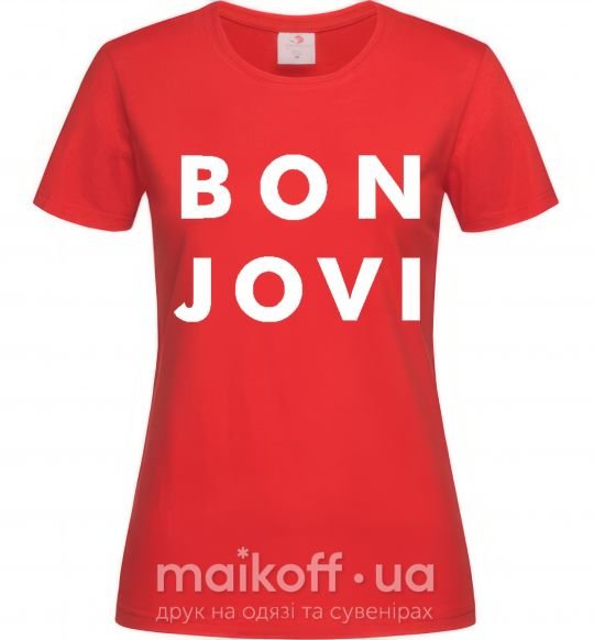 Женская футболка BON JOVI BOLD Красный фото