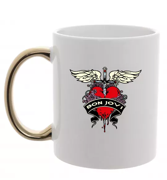 Чашка з кольоровою ручкою BON JOVI Золото фото