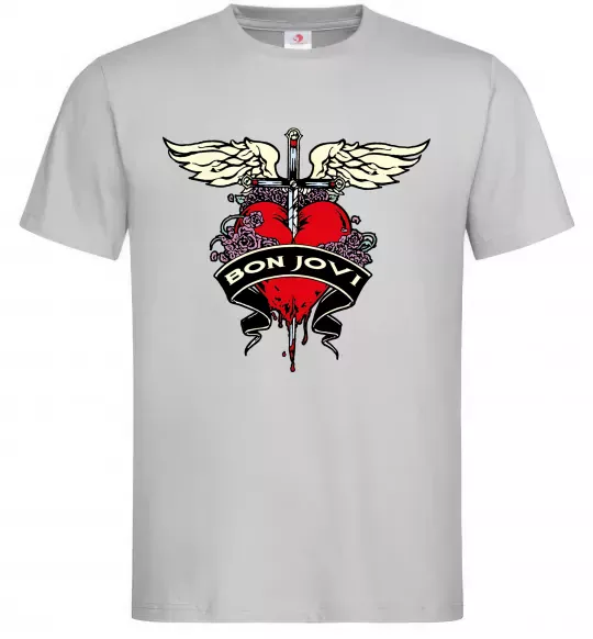 Мужская футболка BON JOVI Серый фото