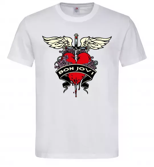 Мужская футболка BON JOVI Белый фото