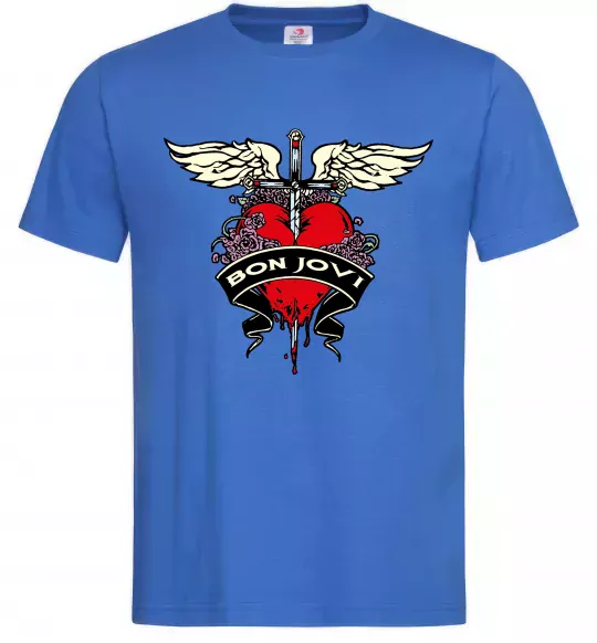Мужская футболка BON JOVI Ярко-синий фото