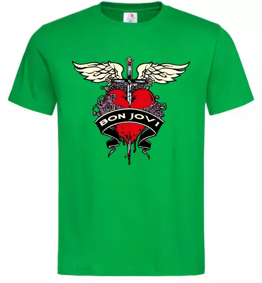 Мужская футболка BON JOVI Зеленый фото