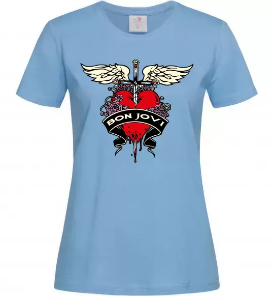 Женская футболка BON JOVI Голубой фото
