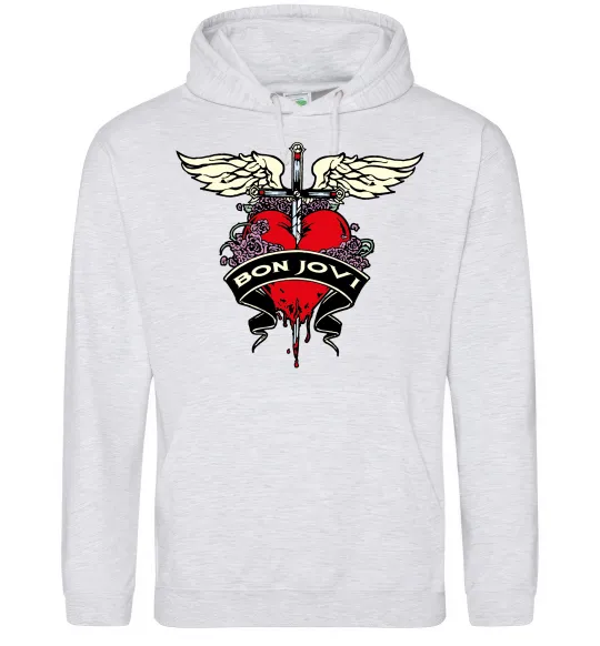 Мужская толстовка (худи) BON JOVI Серый меланж фото