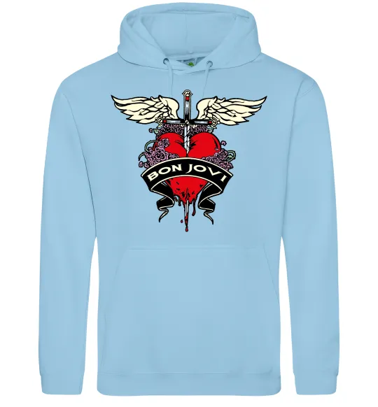 Мужская толстовка (худи) BON JOVI Голубой фото