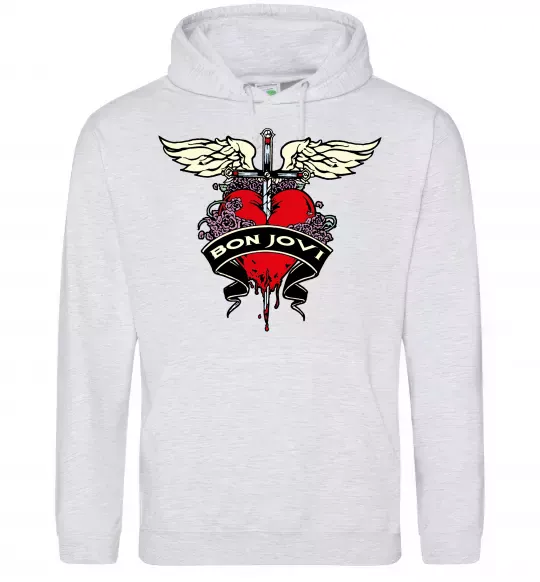 Женская толстовка (худи) BON JOVI Серый меланж фото