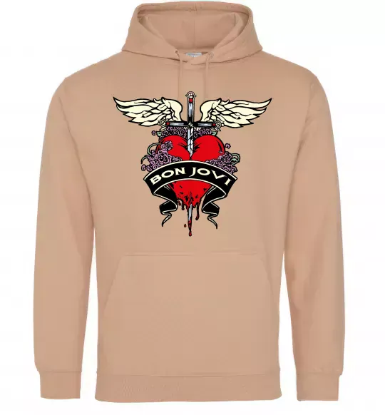 Женская толстовка (худи) BON JOVI Песочный фото
