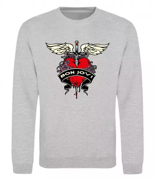Світшот BON JOVI Сірий меланж фото