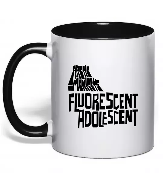 Чашка з кольоровою ручкою ARCTIC MONKEYS band Чорний фото