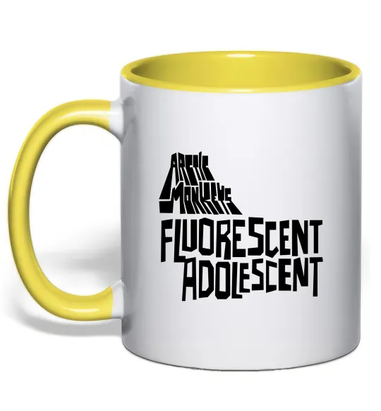 Чашка з кольоровою ручкою ARCTIC MONKEYS band Лимонний фото